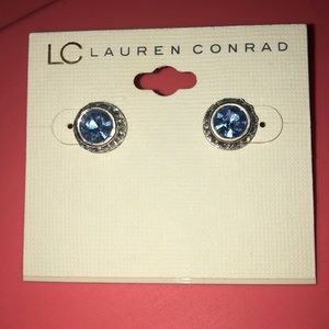 Lauren Conrad Blue Sparkly Stud Earrings